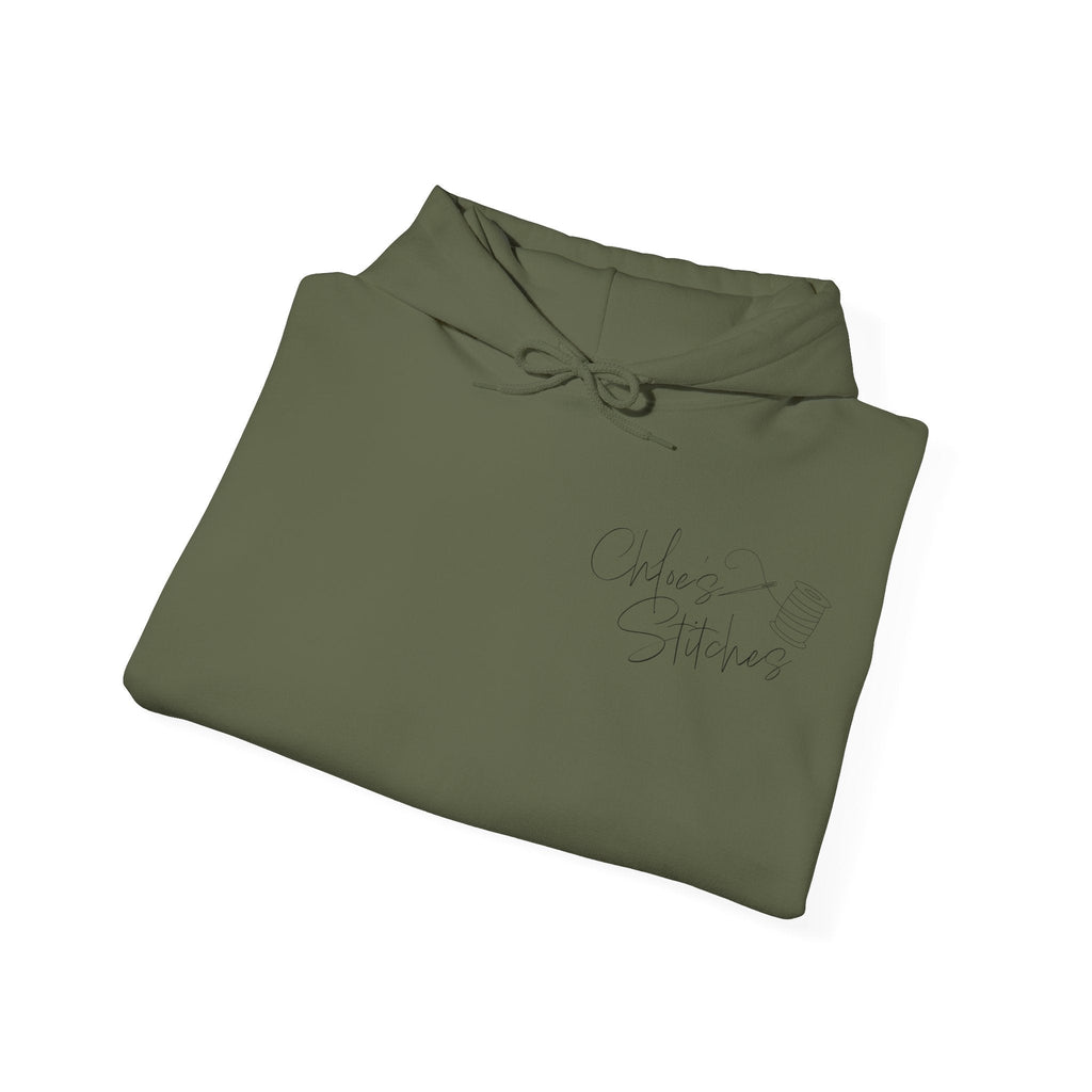 Chloe's Stitches Black Print FRONT ONLY Gildan Hooded product image 1