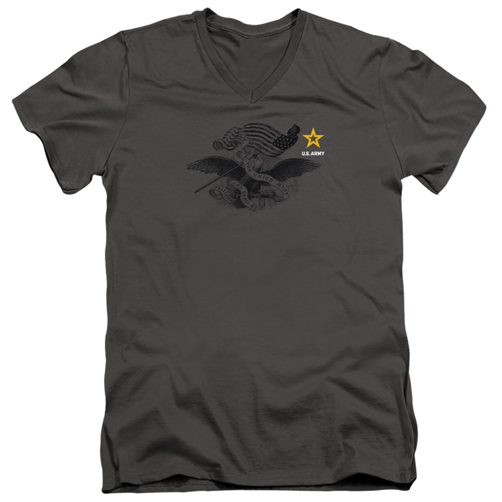 Army - Left Chest Adult Slim Fit V Neck Cotton product image 1