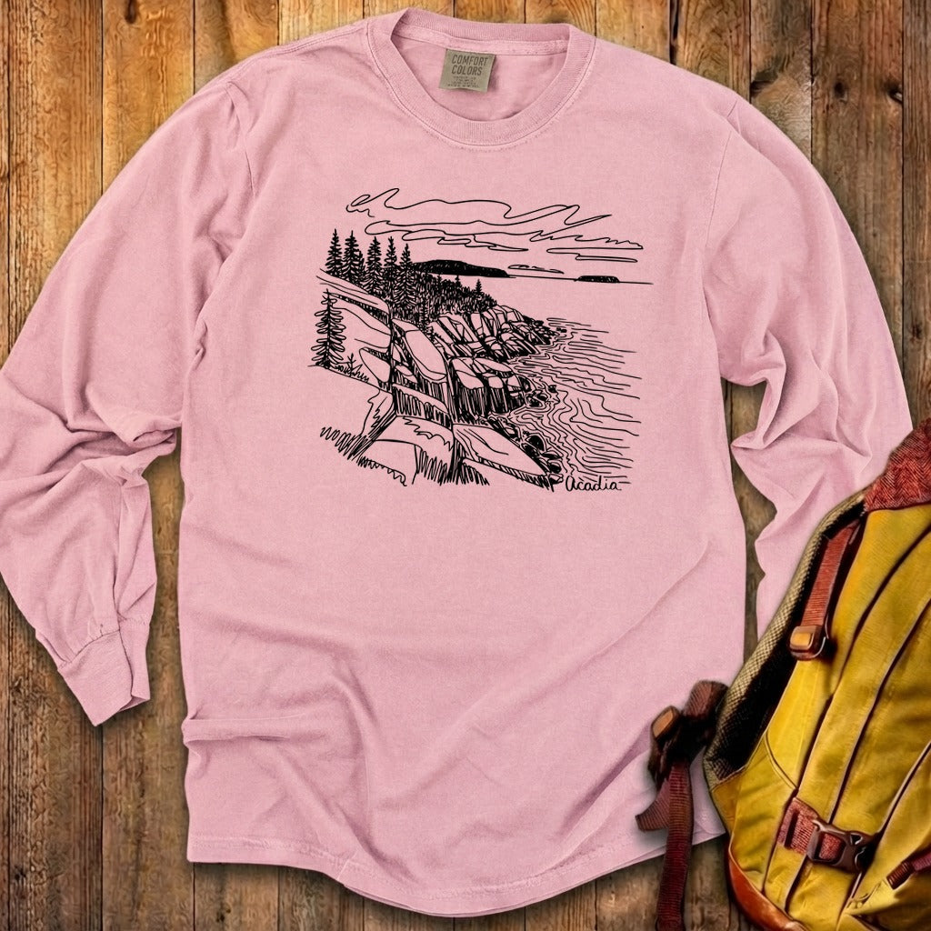 Acadia Line Drawing Cotton Long Sleeve product image 7