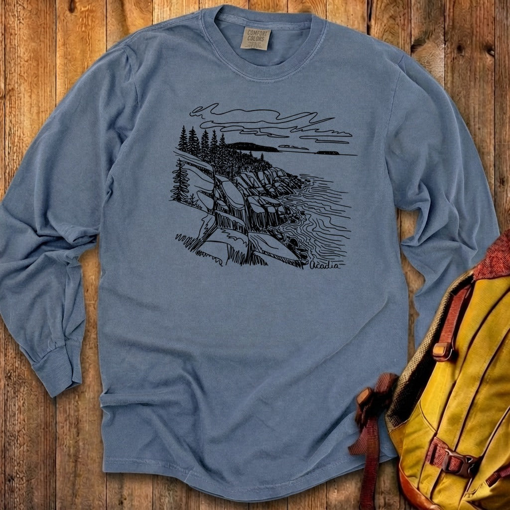 Acadia Line Drawing Cotton Long Sleeve product image 9