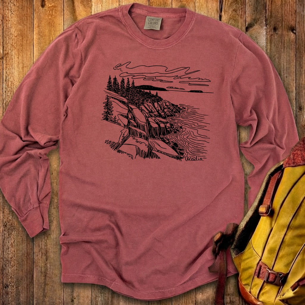 Acadia Line Drawing Cotton Long Sleeve product image 15