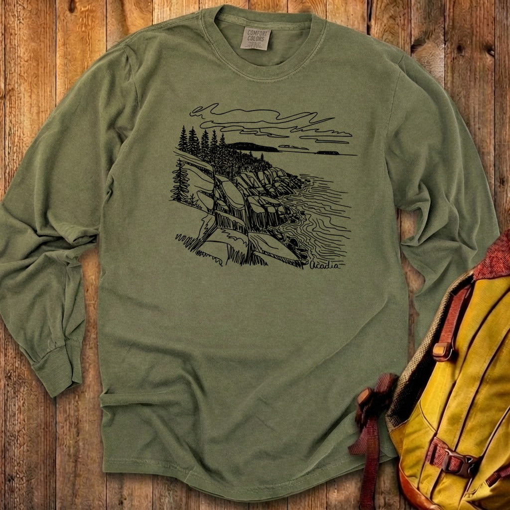 Acadia Line Drawing Cotton Long Sleeve product image 19
