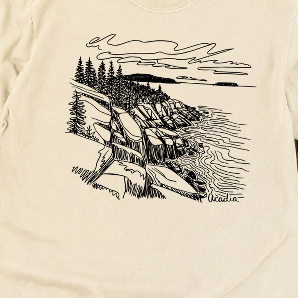 Acadia Line Drawing Cotton Long Sleeve product image 2