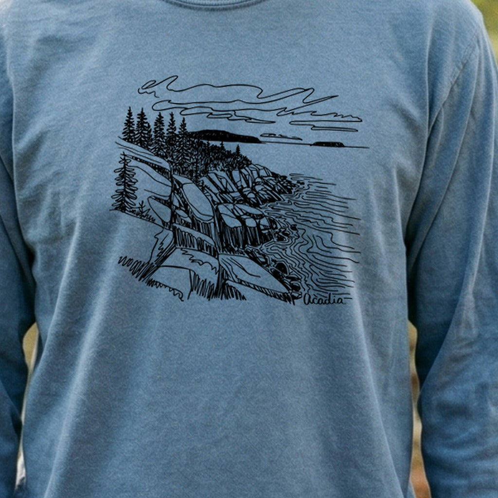 Acadia Line Drawing Cotton Long Sleeve product image 3
