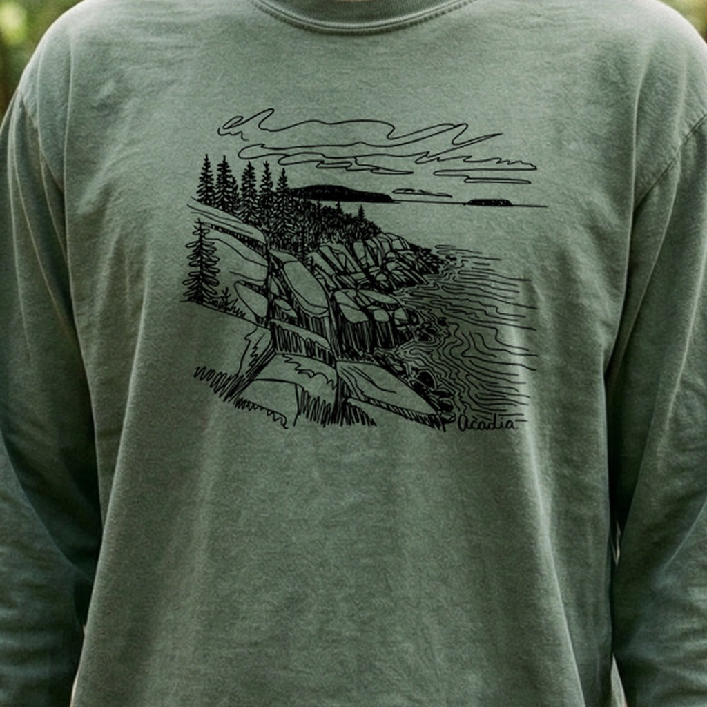Acadia Line Drawing Cotton Long Sleeve product image 4