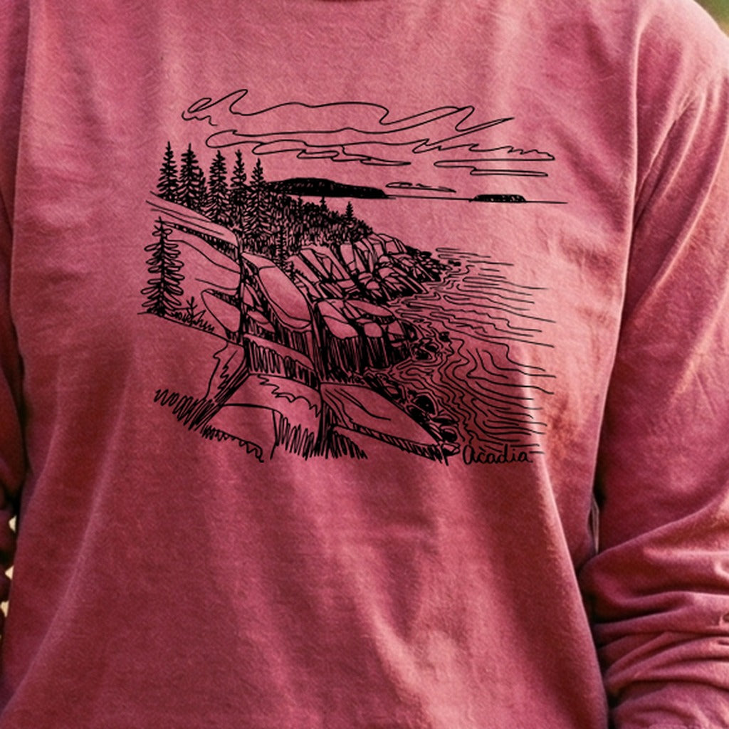 Acadia Line Drawing Cotton Long Sleeve product image 5