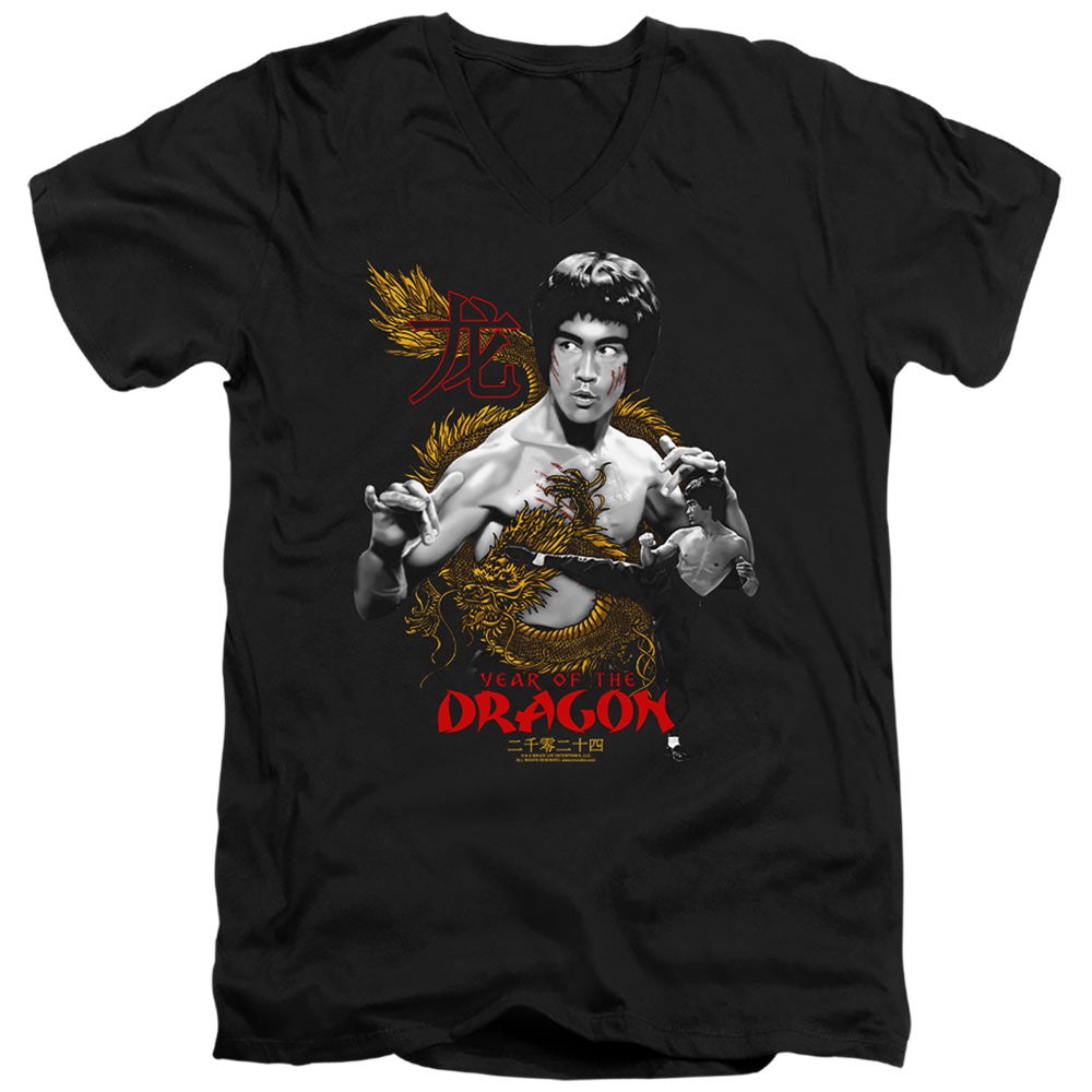Bruce Lee - Golden Year Of The Dragon Adult Slim Fit V Neck product image 1