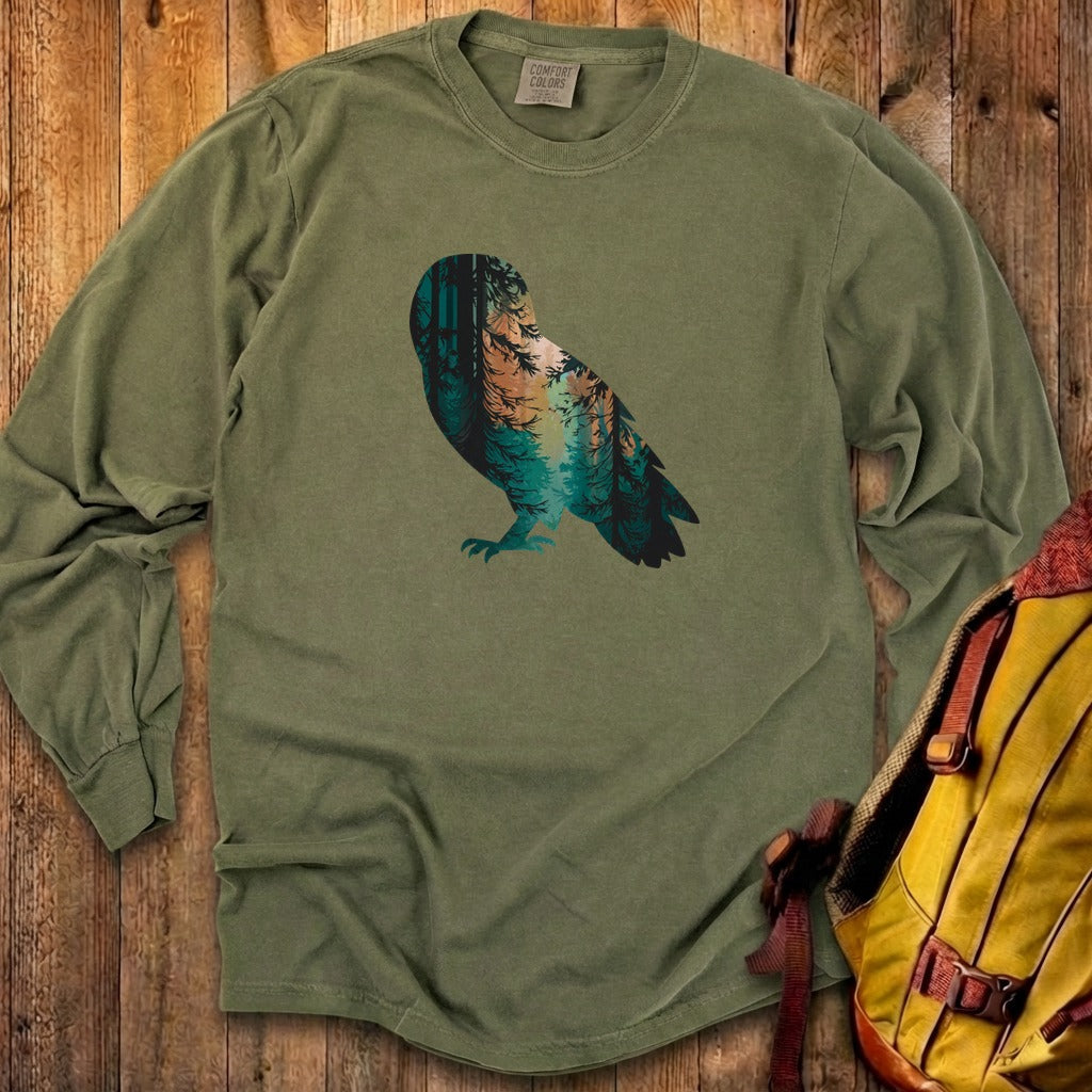 Barn Owl Silhouette Cotton Long Sleeve product image 1
