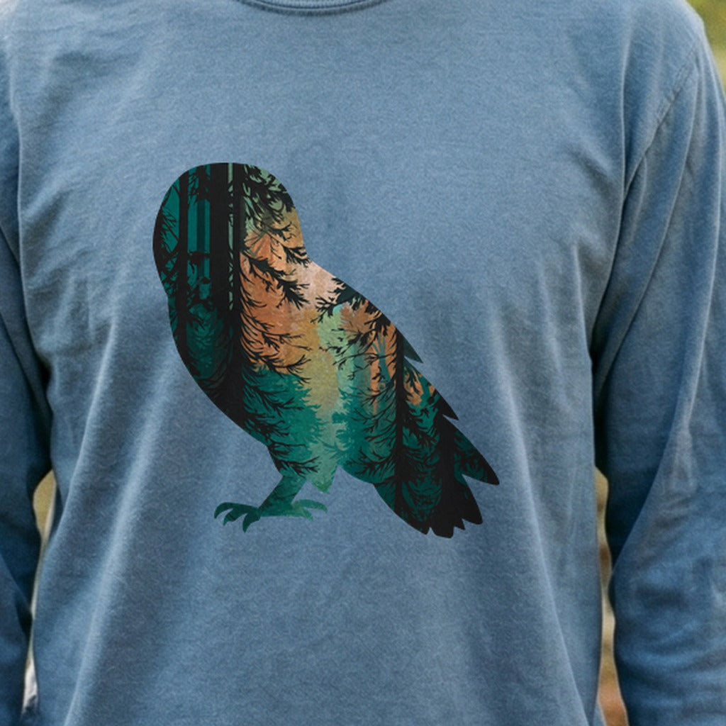 Barn Owl Silhouette Cotton Long Sleeve product image 3