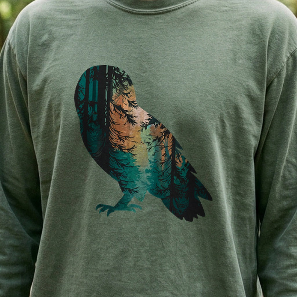 Barn Owl Silhouette Cotton Long Sleeve product image 4