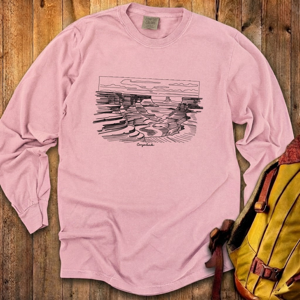 Canyonlands Line Drawing Cotton Long Sleeve product image 7