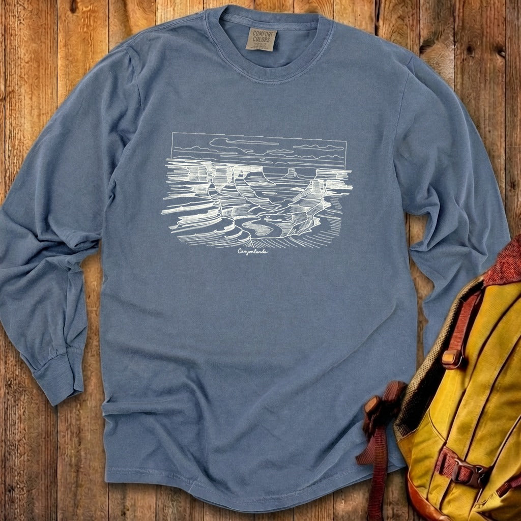 Canyonlands Line Drawing Cotton Long Sleeve product image 9