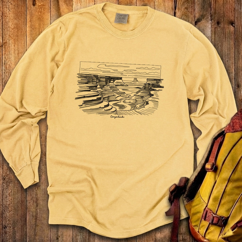 Canyonlands Line Drawing Cotton Long Sleeve product image 11