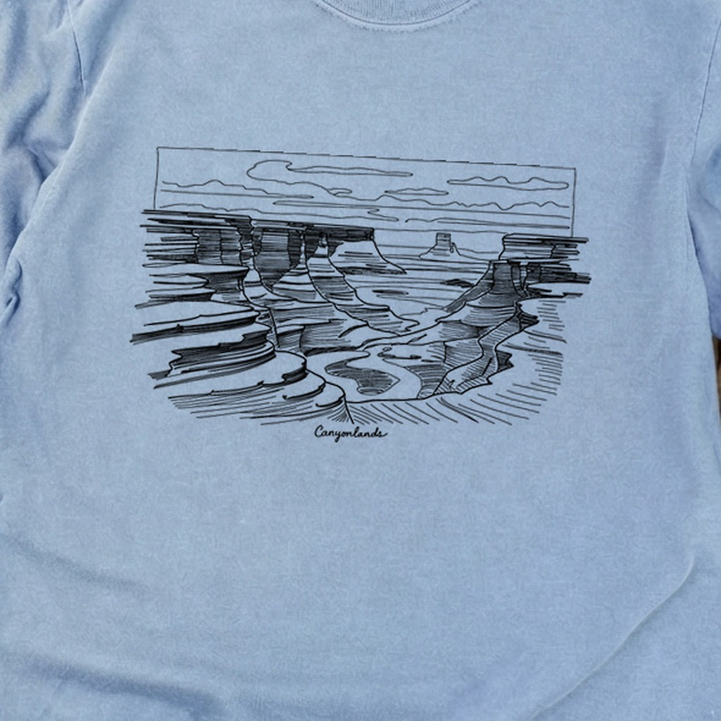 Canyonlands Line Drawing Cotton Long Sleeve product image 2