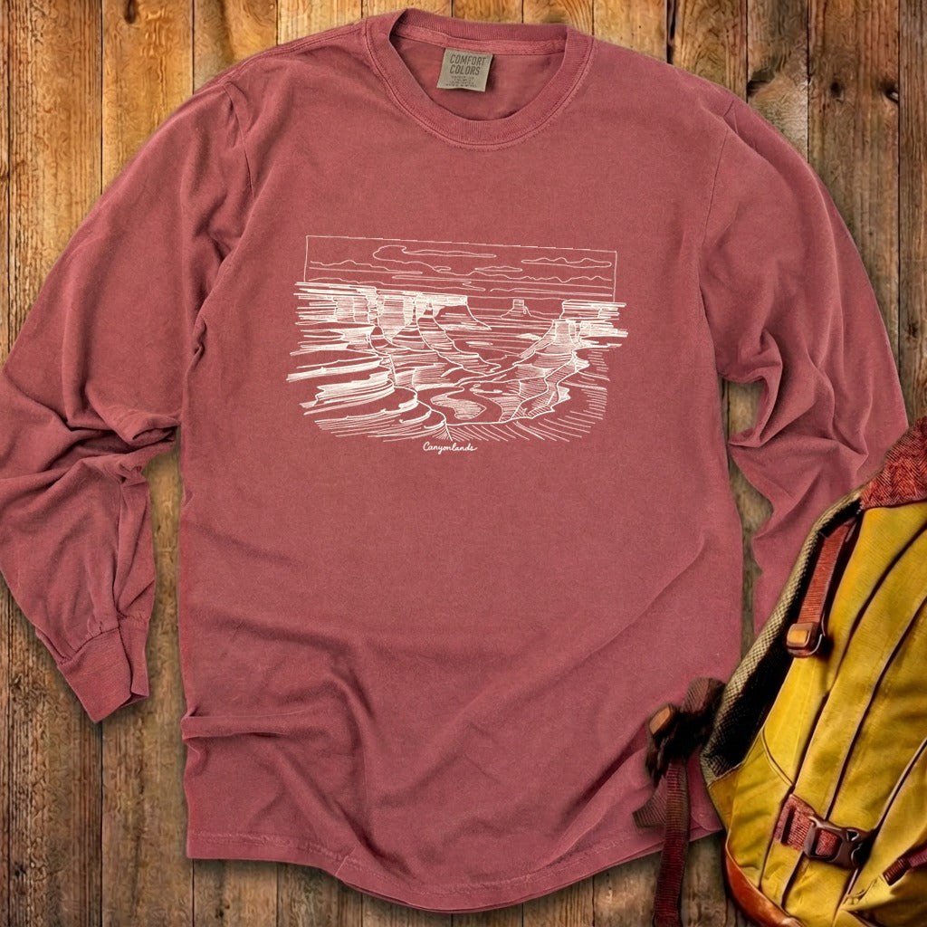 Canyonlands Line Drawing Cotton Long Sleeve product image 13