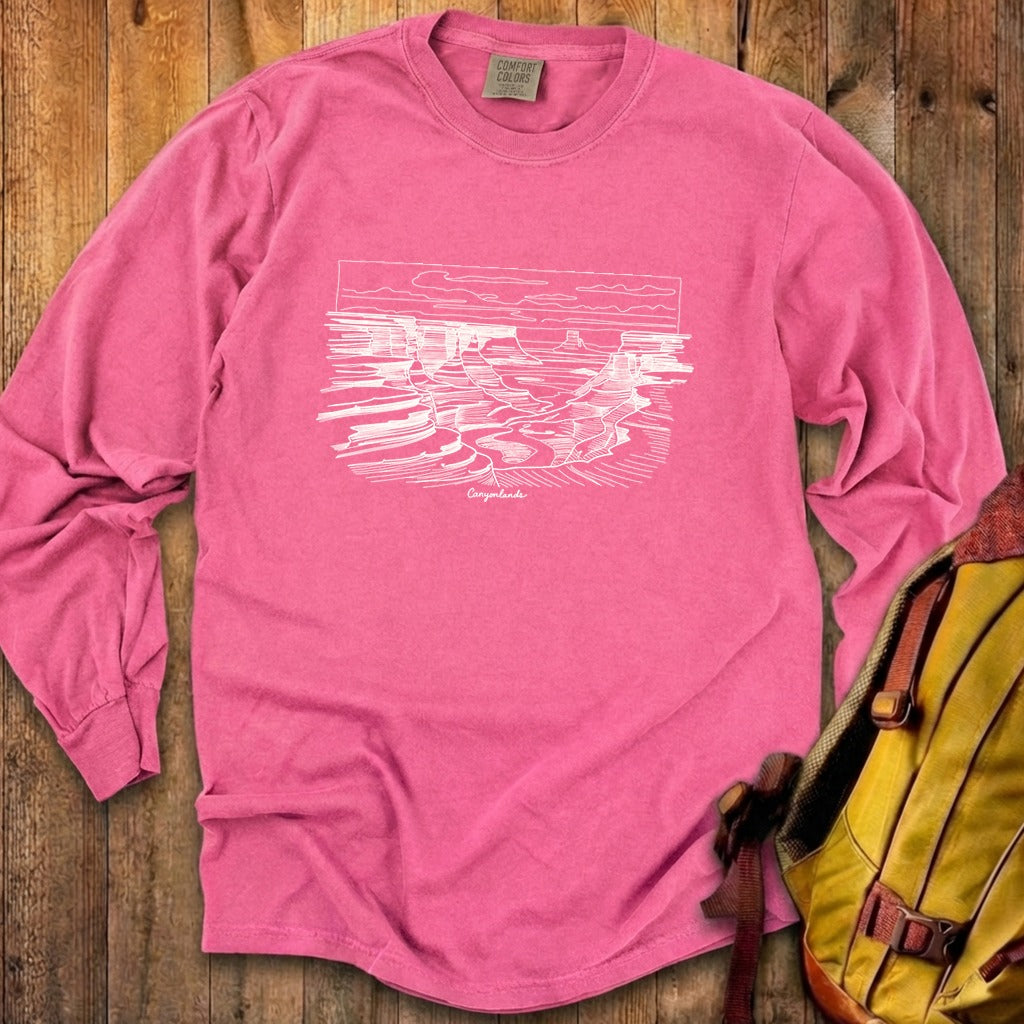 Canyonlands Line Drawing Cotton Long Sleeve product image 15