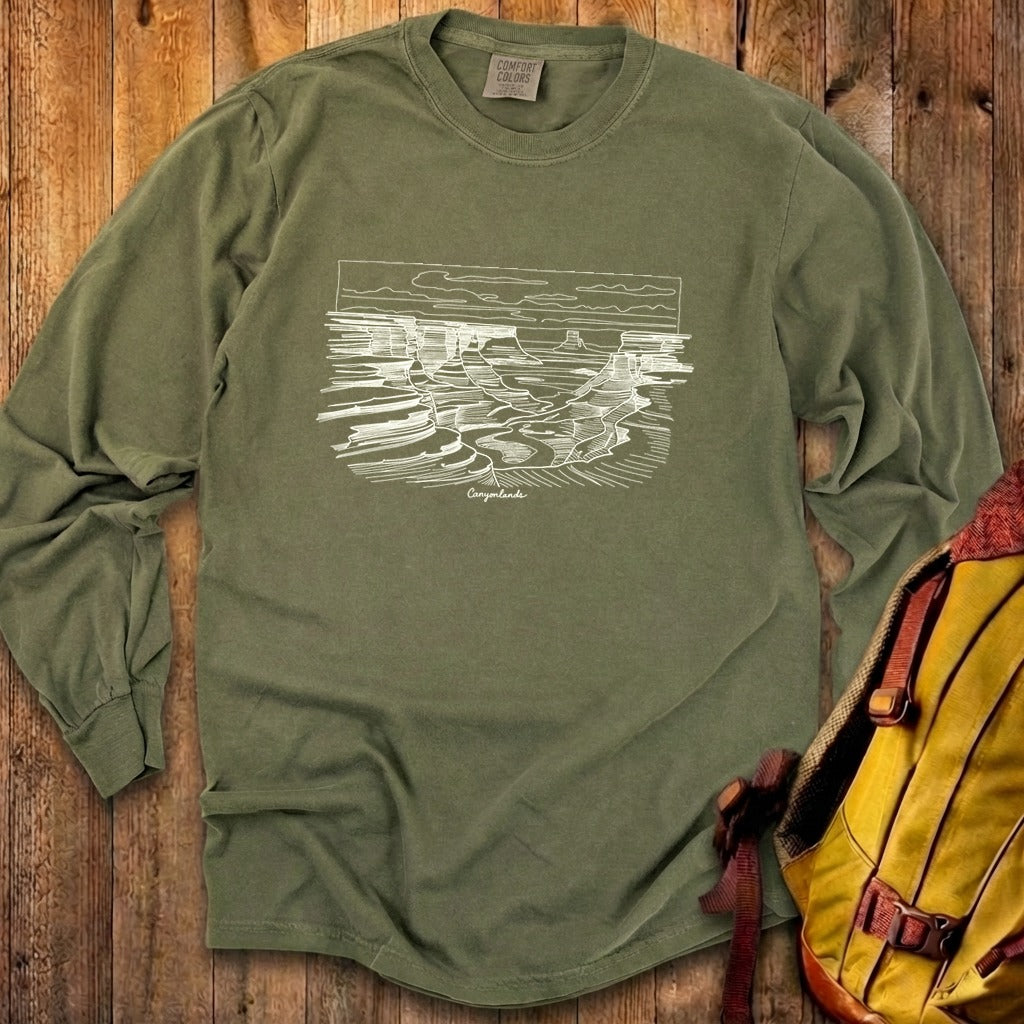 Canyonlands Line Drawing Cotton Long Sleeve product image 17