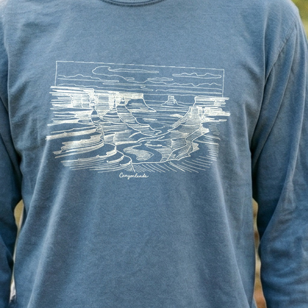 Canyonlands Line Drawing Cotton Long Sleeve product image 3