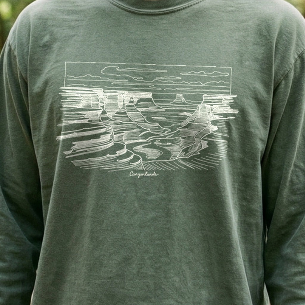 Canyonlands Line Drawing Cotton Long Sleeve product image 4