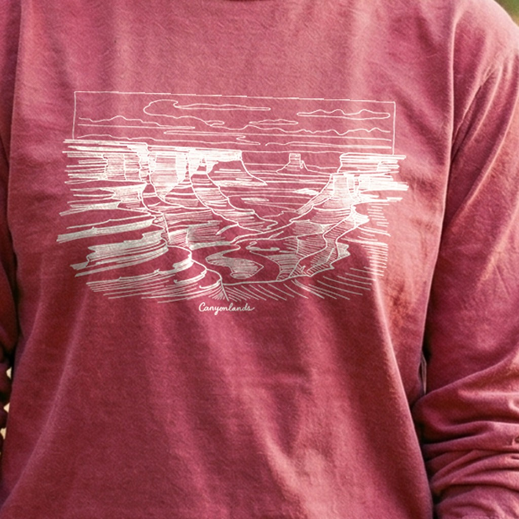 Canyonlands Line Drawing Cotton Long Sleeve product image 5