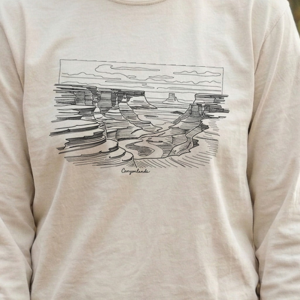 Canyonlands Line Drawing Cotton Long Sleeve product image 6