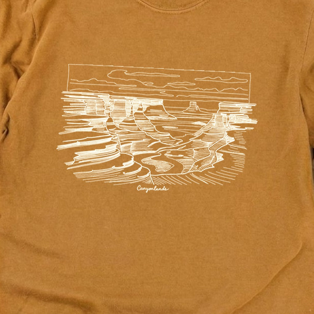 Canyonlands Line Drawing Cotton Long Sleeve product image 24