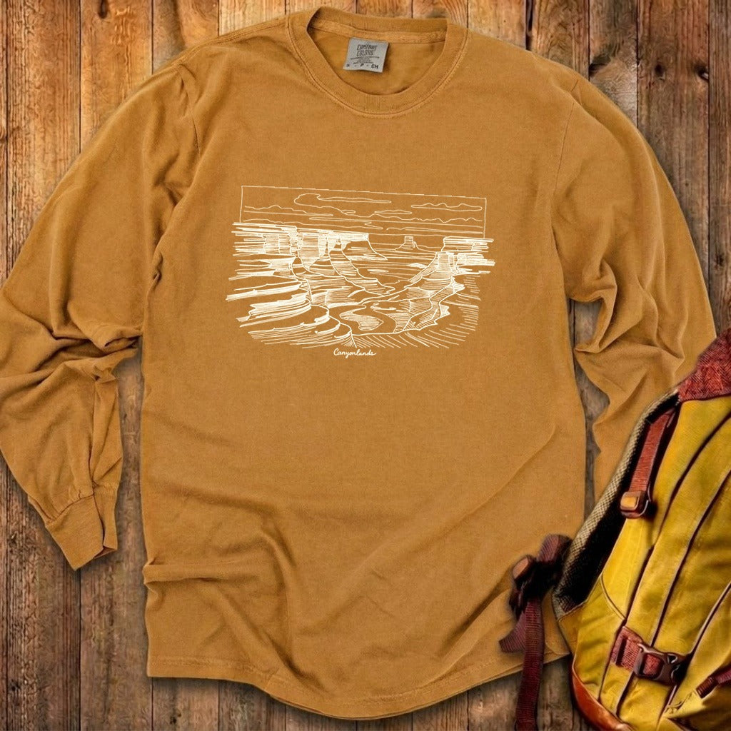 Canyonlands Line Drawing Cotton Long Sleeve product image 23