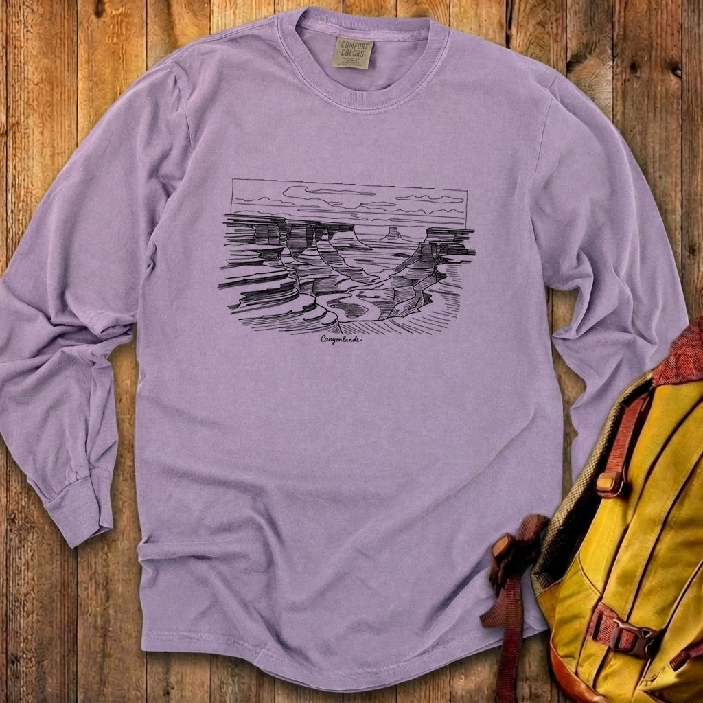 Canyonlands Line Drawing Cotton Long Sleeve product image 25