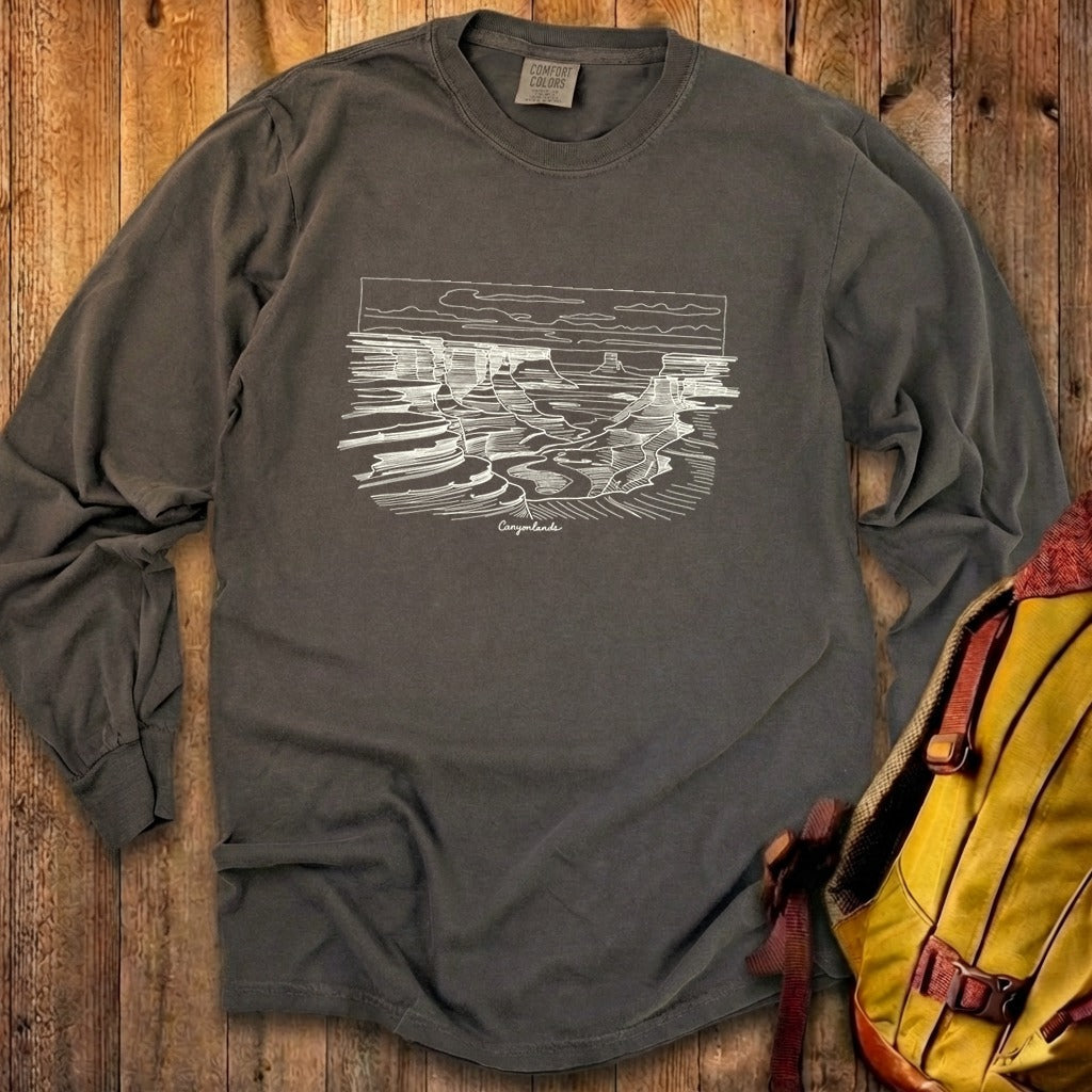 Canyonlands Line Drawing Cotton Long Sleeve product image 27