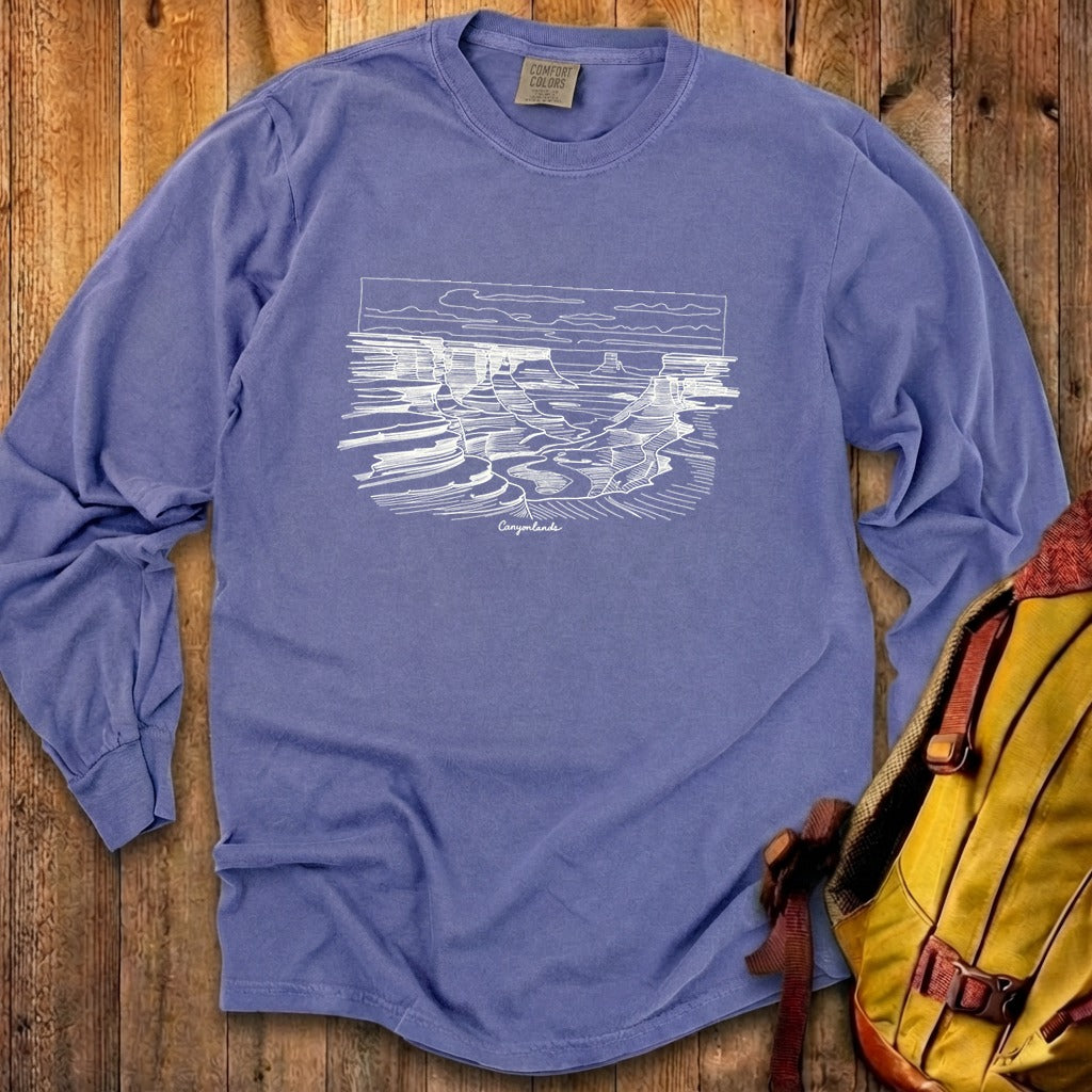 Canyonlands Line Drawing Cotton Long Sleeve product image 29