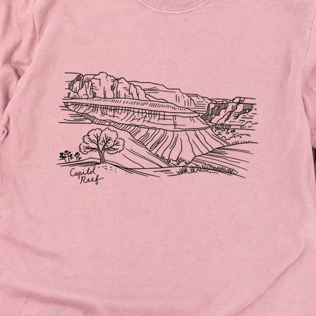 Capitol Reef Line Drawing Cotton Long Sleeve product image 8