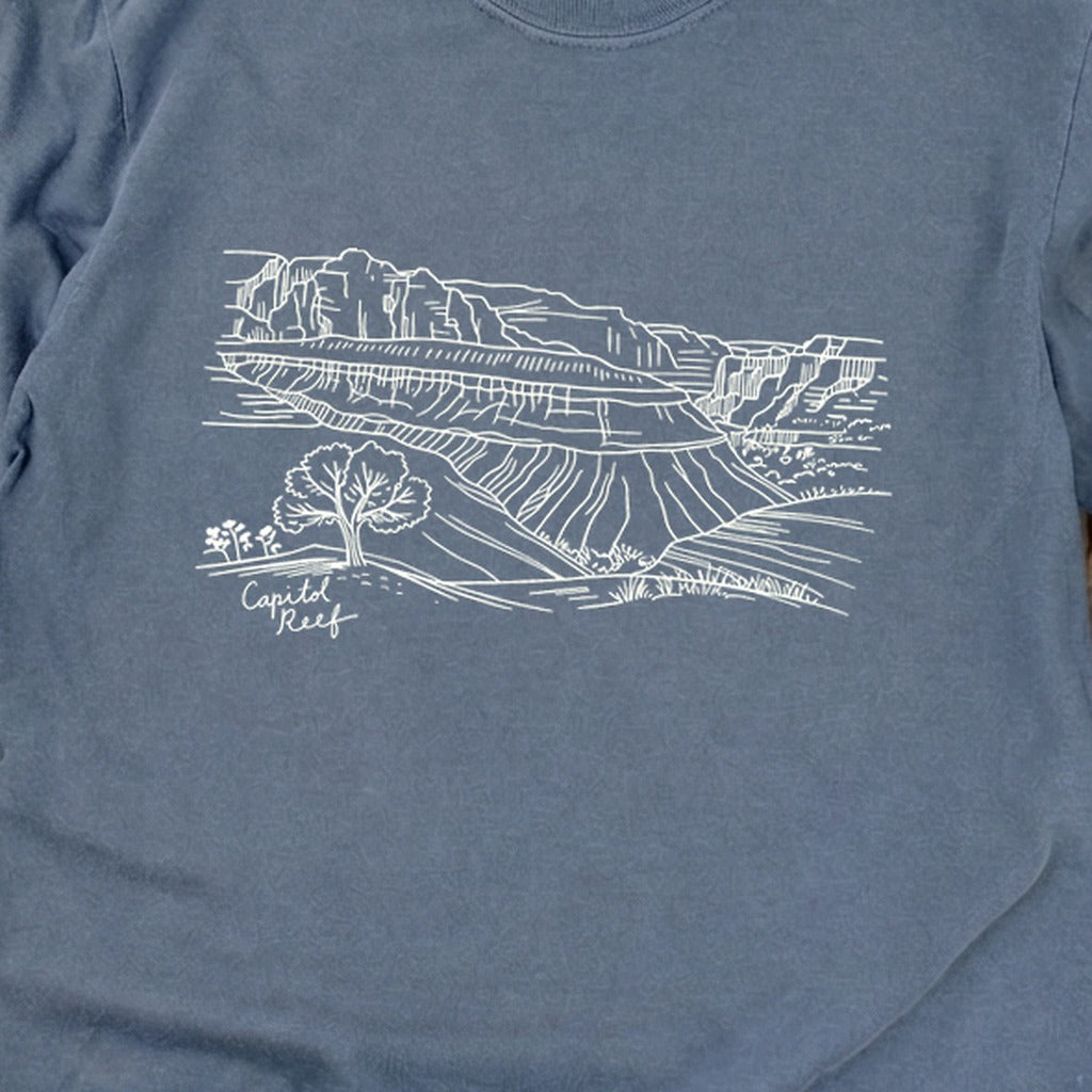 Capitol Reef Line Drawing Cotton Long Sleeve product image 10