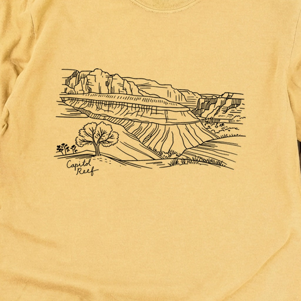 Capitol Reef Line Drawing Cotton Long Sleeve product image 12