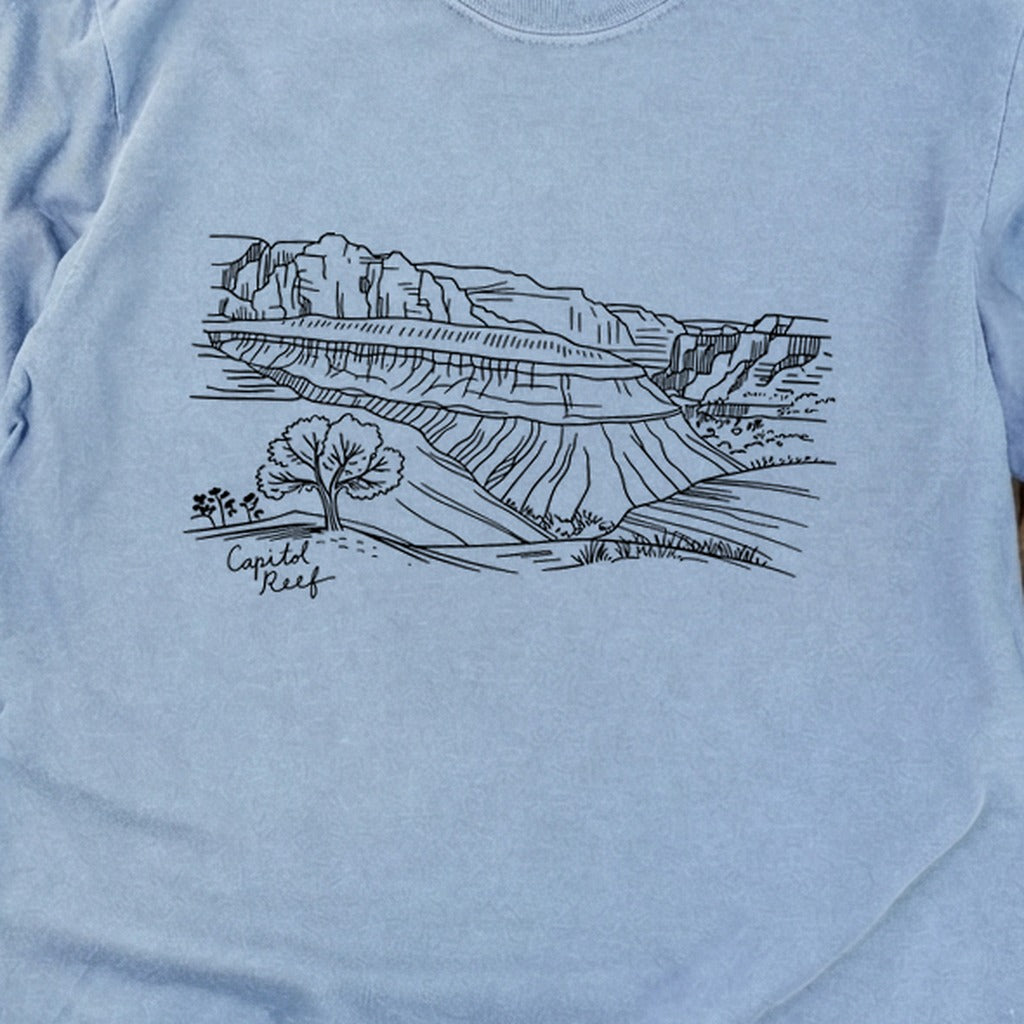 Capitol Reef Line Drawing Cotton Long Sleeve product image 14