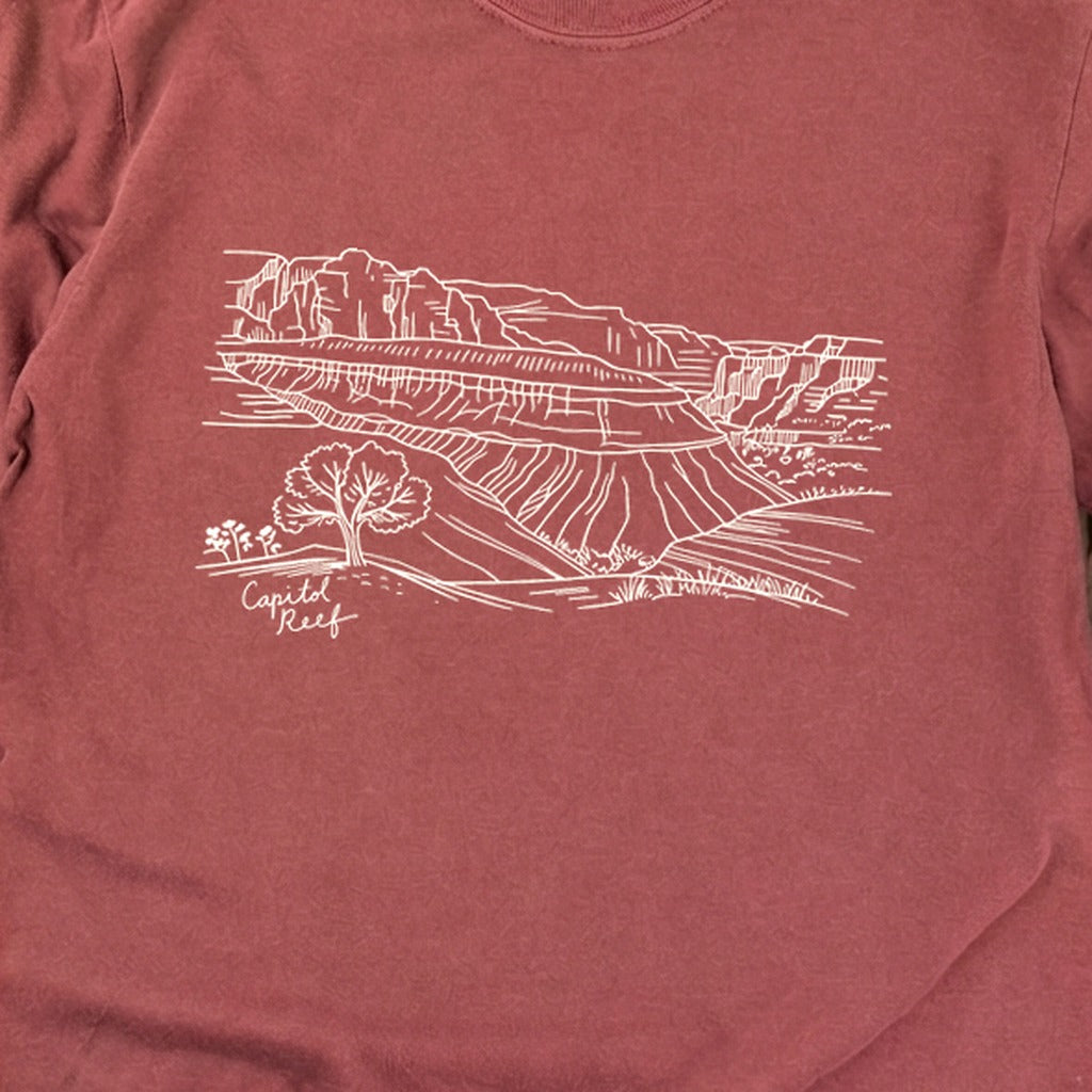 Capitol Reef Line Drawing Cotton Long Sleeve product image 16
