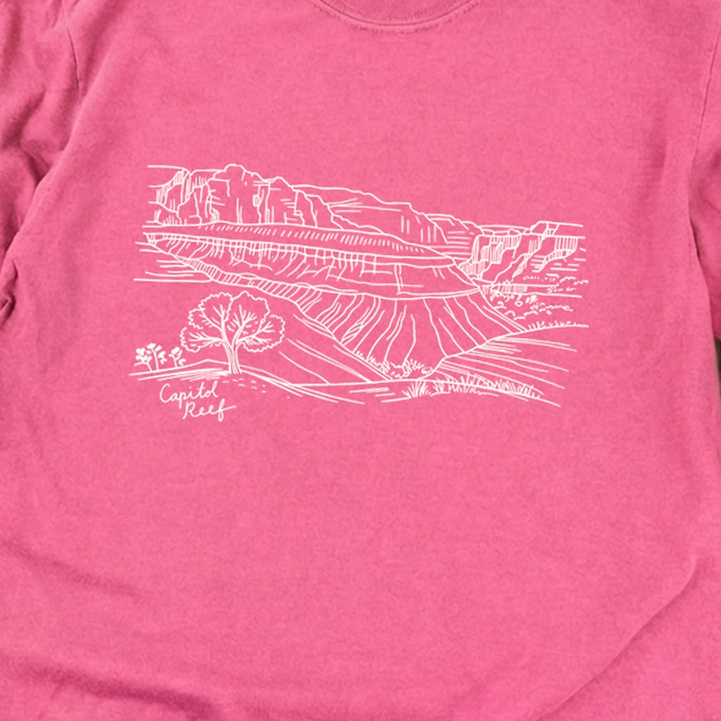 Capitol Reef Line Drawing Cotton Long Sleeve product image 18