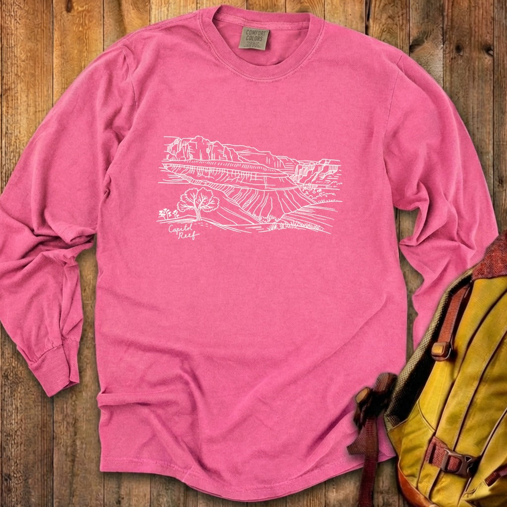 Capitol Reef Line Drawing Cotton Long Sleeve product image 17