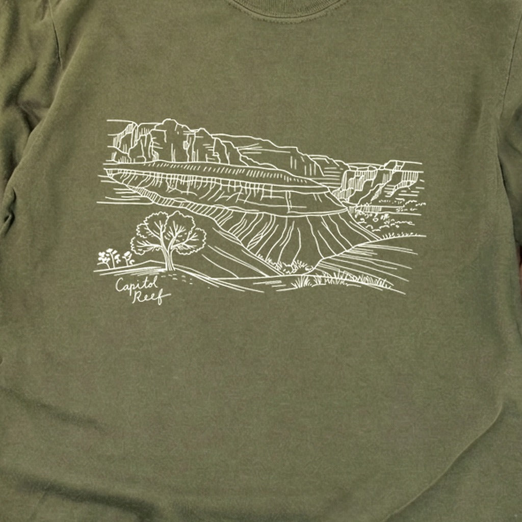 Capitol Reef Line Drawing Cotton Long Sleeve product image 20