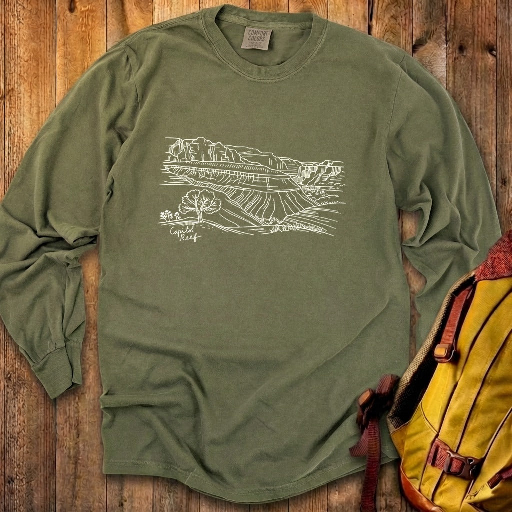 Capitol Reef Line Drawing Cotton Long Sleeve product image 19