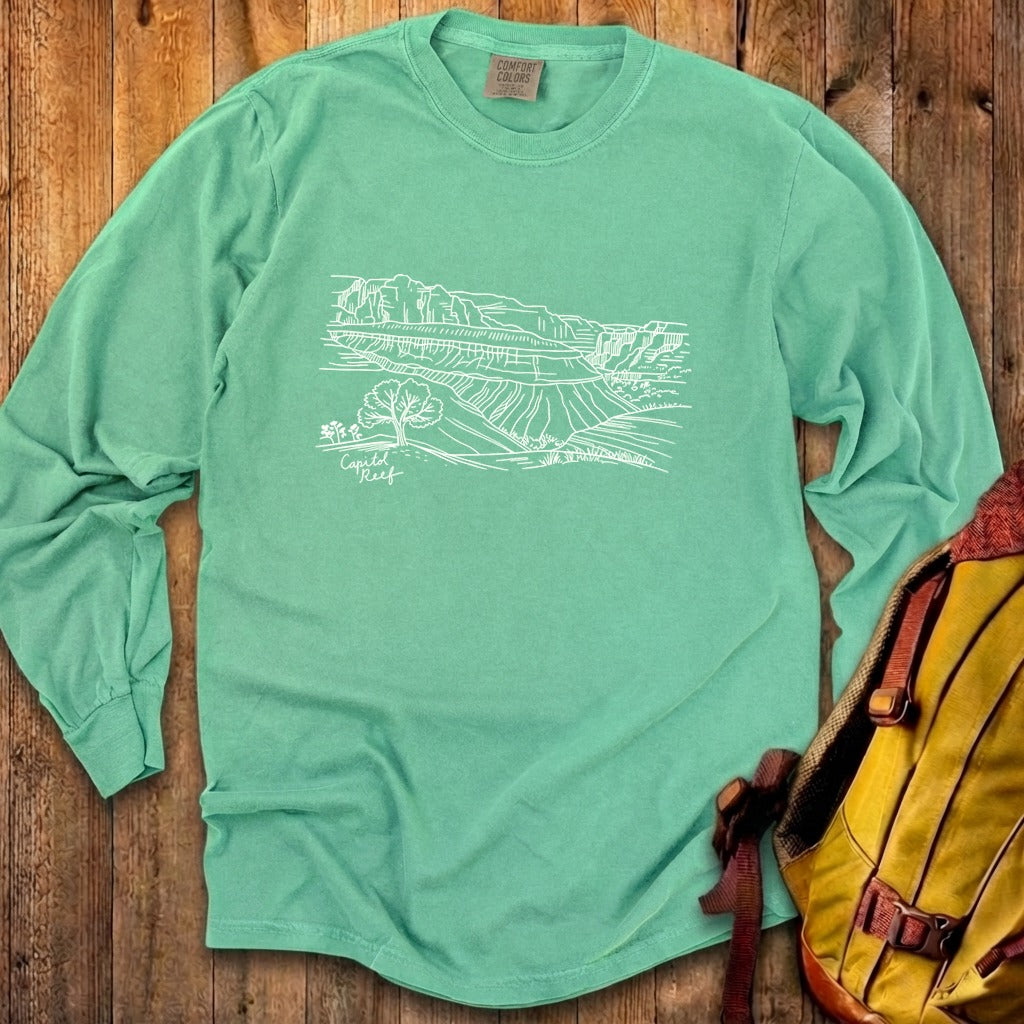 Capitol Reef Line Drawing Cotton Long Sleeve product image 21