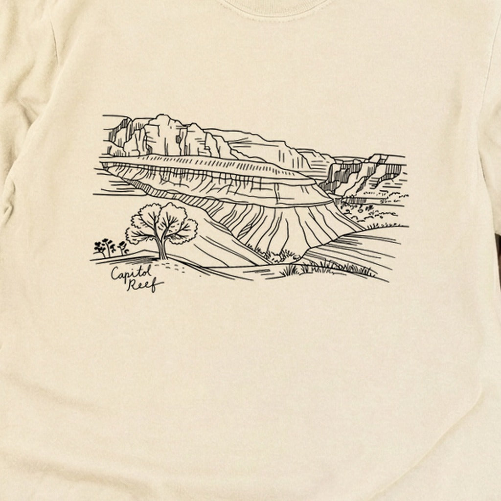 Capitol Reef Line Drawing Cotton Long Sleeve product image 24