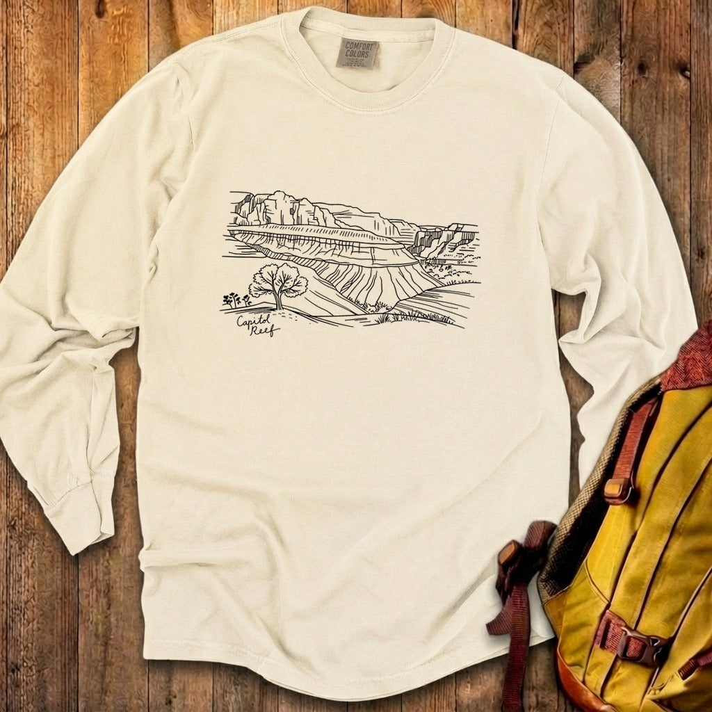 Capitol Reef Line Drawing Cotton Long Sleeve product image 23