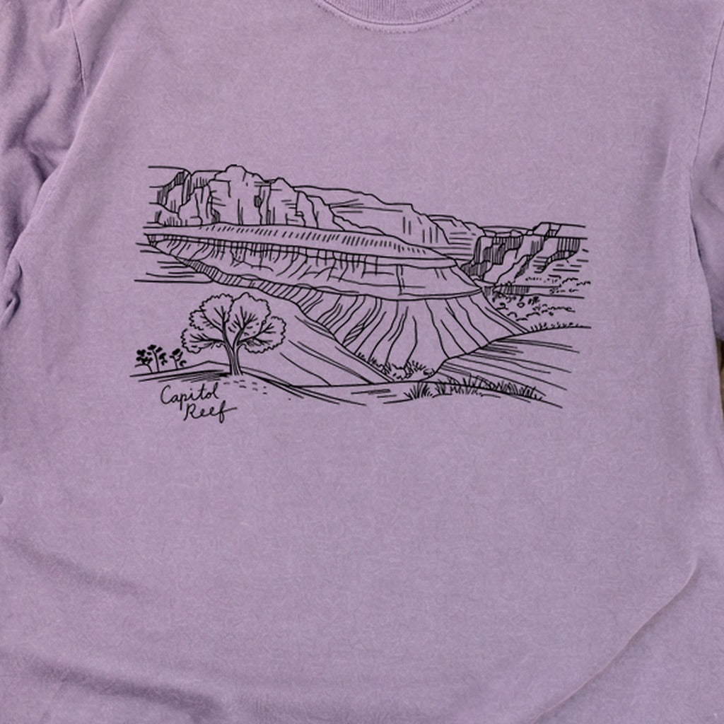 Capitol Reef Line Drawing Cotton Long Sleeve product image 28