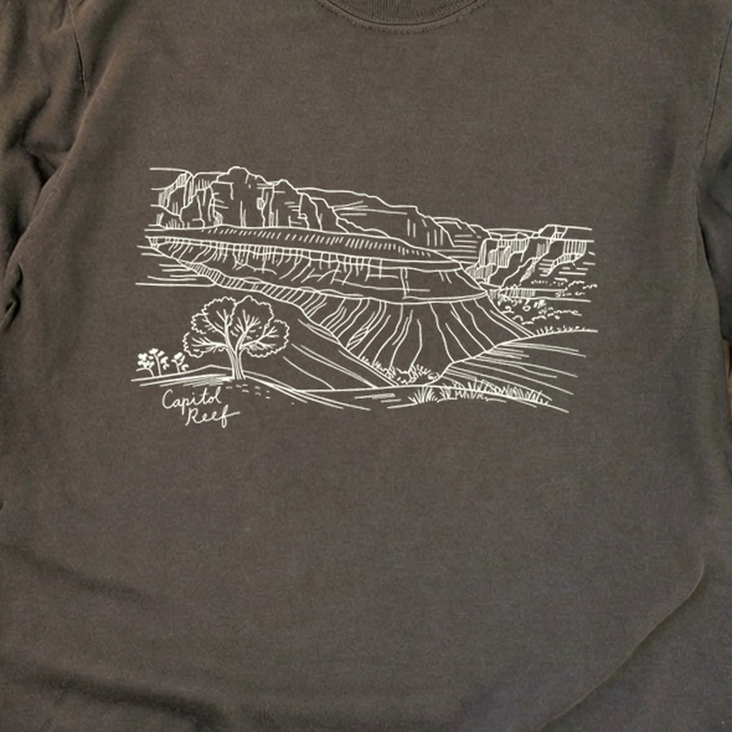 Capitol Reef Line Drawing Cotton Long Sleeve product image 2