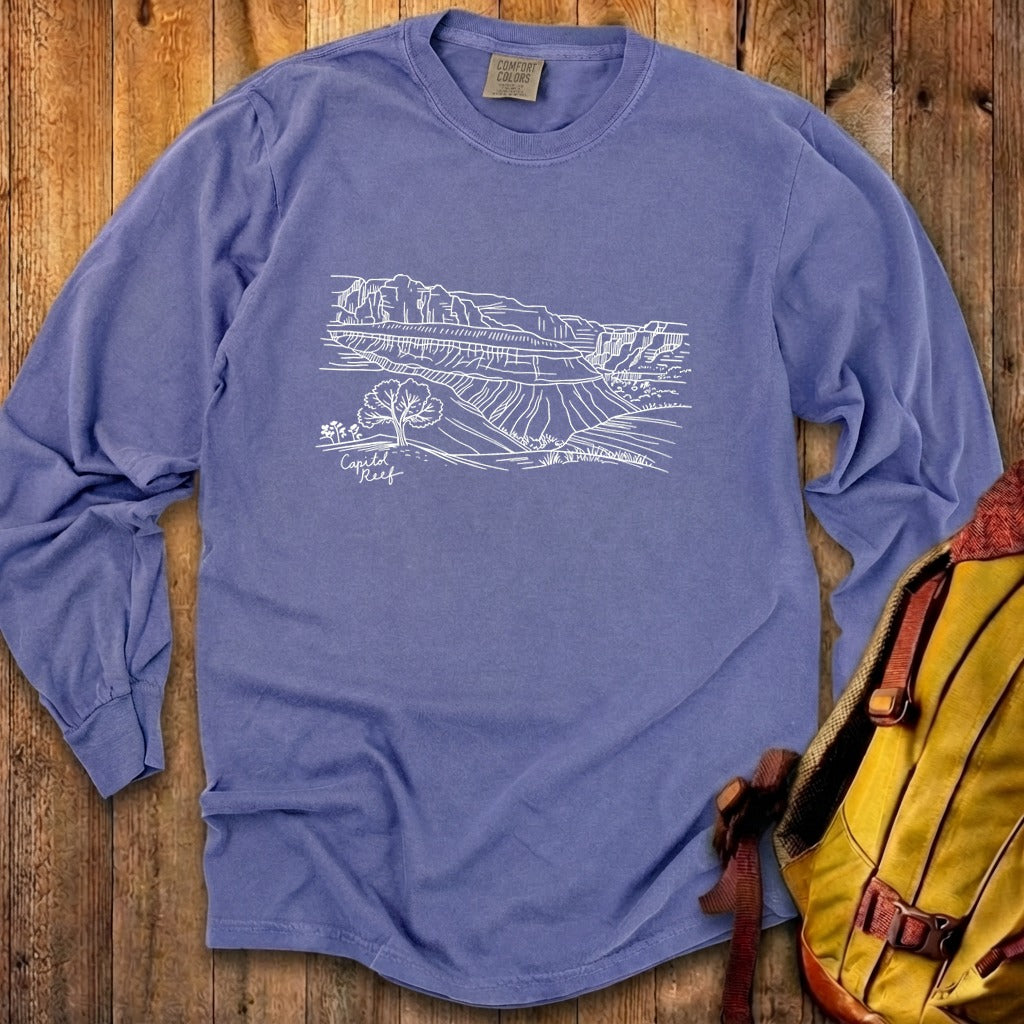 Capitol Reef Line Drawing Cotton Long Sleeve product image 29