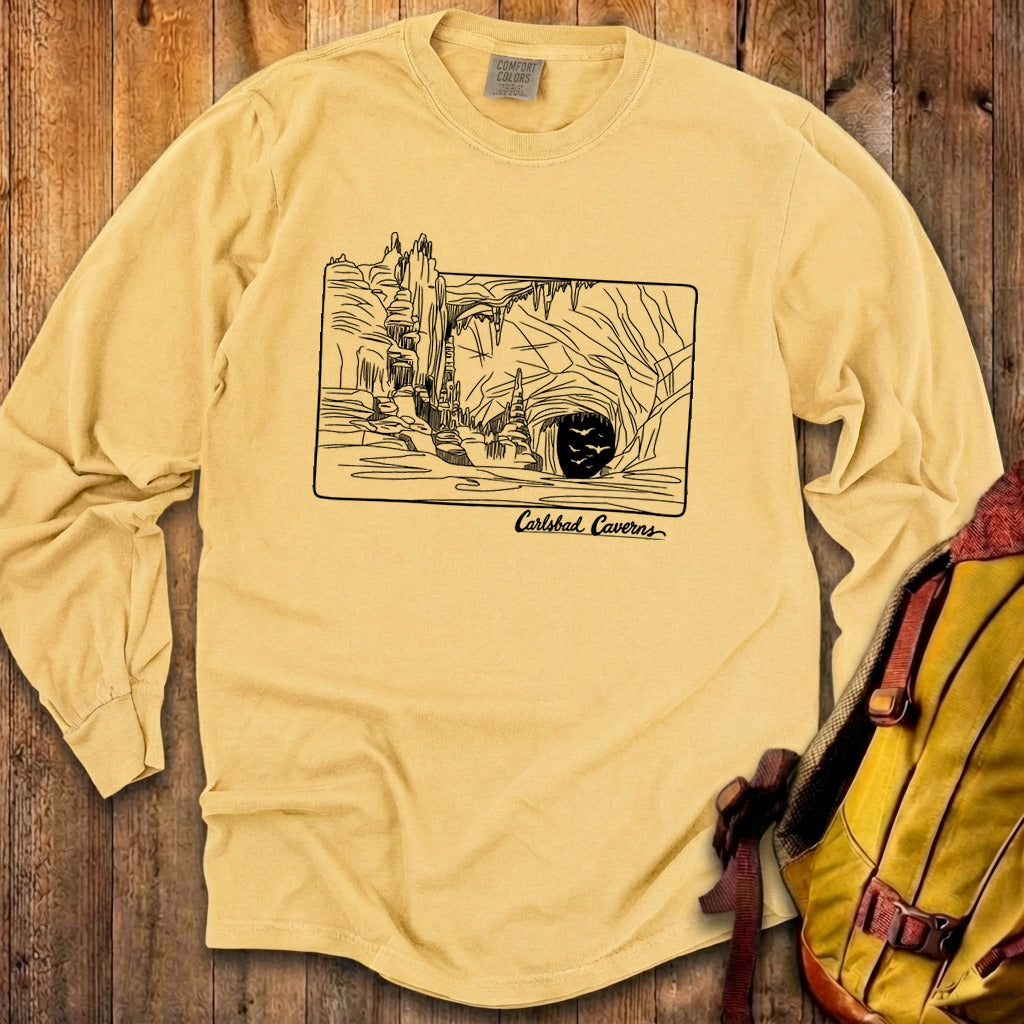Carlsbad Caverns Line Drawing Cotton Long Sleeve product image 11