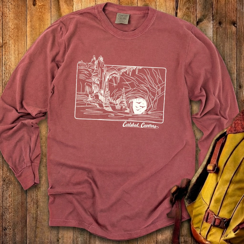 Carlsbad Caverns Line Drawing Cotton Long Sleeve product image 15