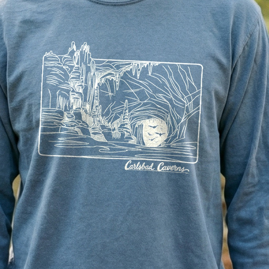 Carlsbad Caverns Line Drawing Cotton Long Sleeve product image 3