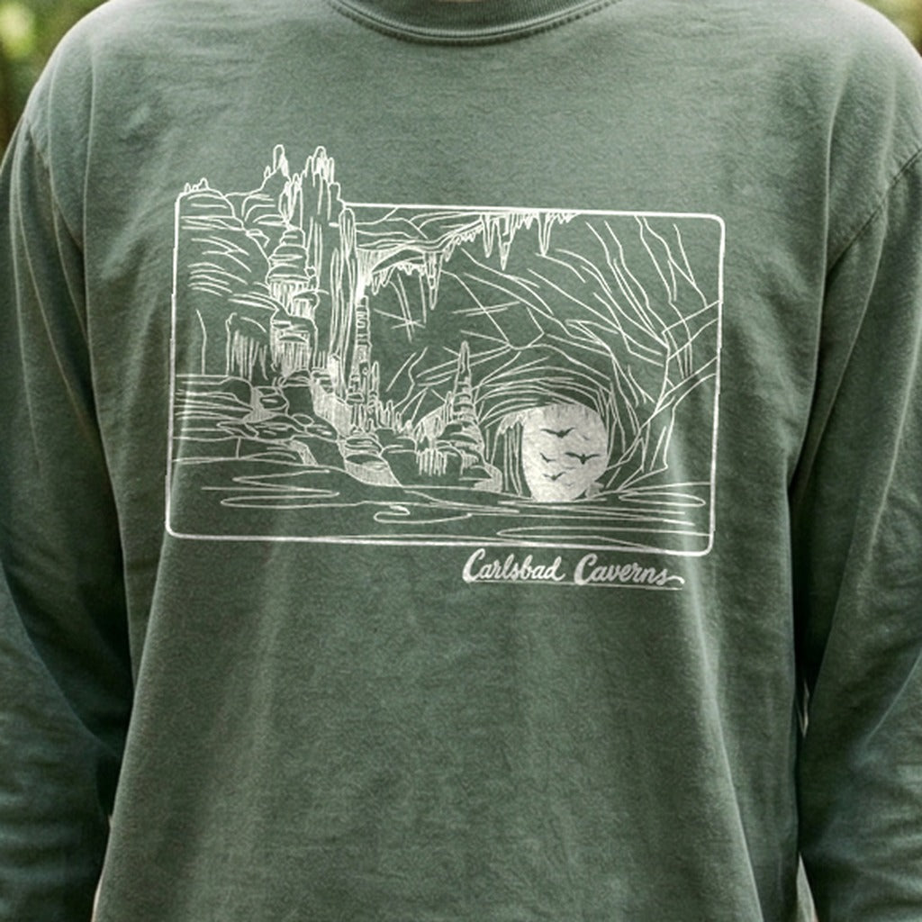 Carlsbad Caverns Line Drawing Cotton Long Sleeve product image 4