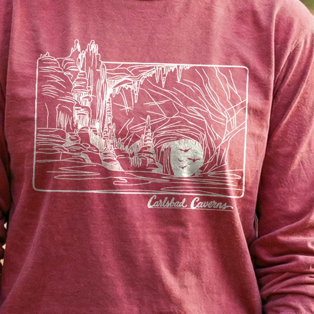 Carlsbad Caverns Line Drawing Cotton Long Sleeve product image 5